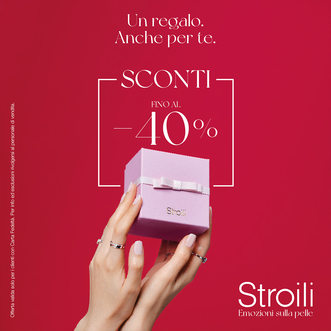 Stroili 40% su gioielli e orologi