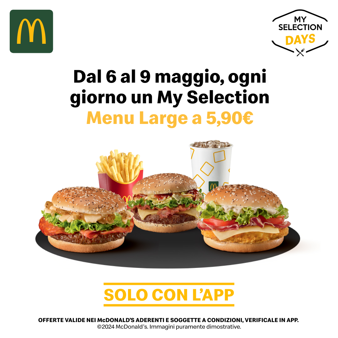 panini con hamburger, bibita e patatine